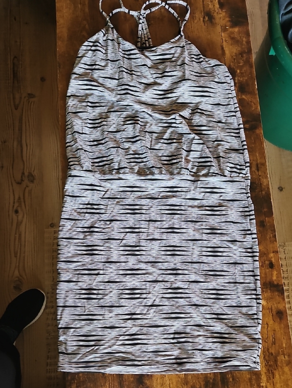 Athleta Black and White Striped Tank Dress Athleta Brand
